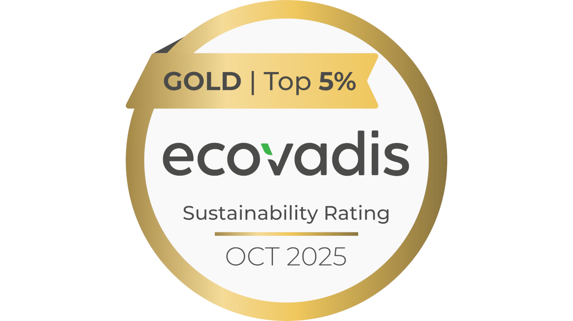 Gold | Top 5% — ecovadis — Nachhaltigkeitsrating, Okt 2025
