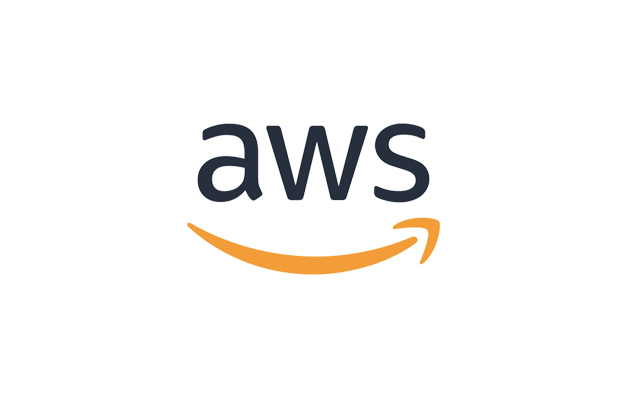 la palabra aws subrayada con una flecha dorada sonriente