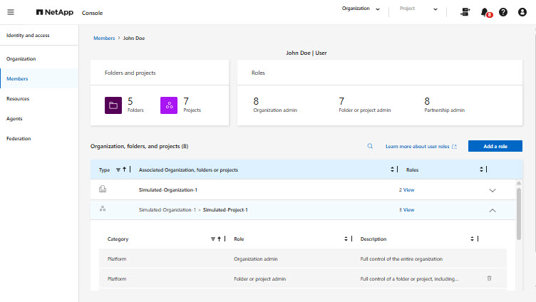 instantánea de netapp console