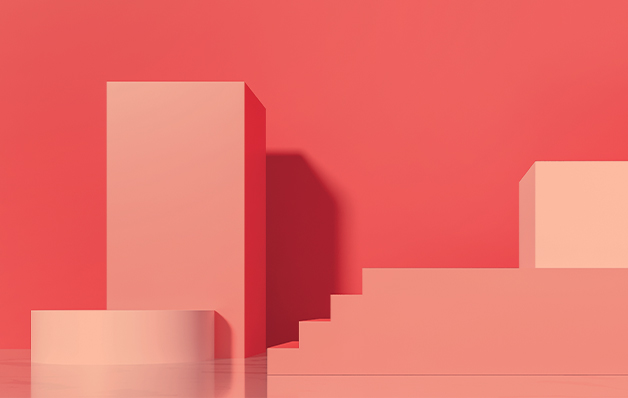 formas abstractas que surgen de una superficie reflectante