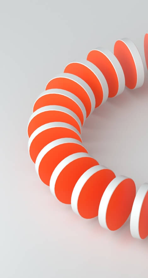 cercles orange se détachant dans un cercle