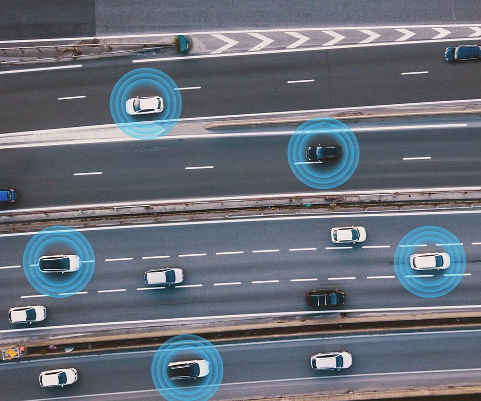traffico in autostrada con obiettivo AI