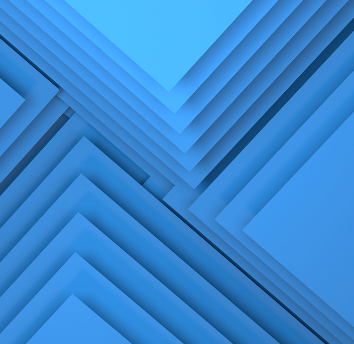 4 pile di riquadri a triangolo blu su sfondo blu