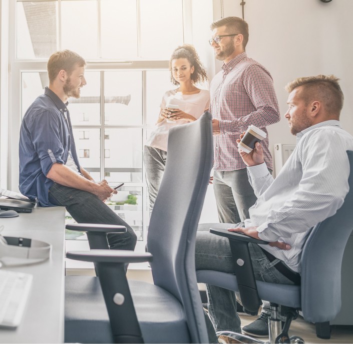 People talking in an office setting 