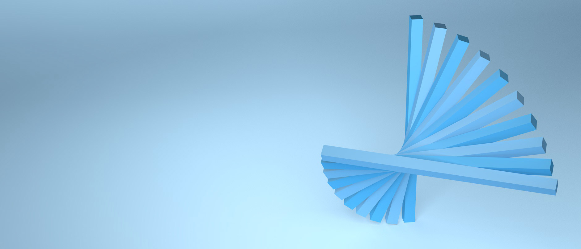 blue sticks shaped forms floating on blue background