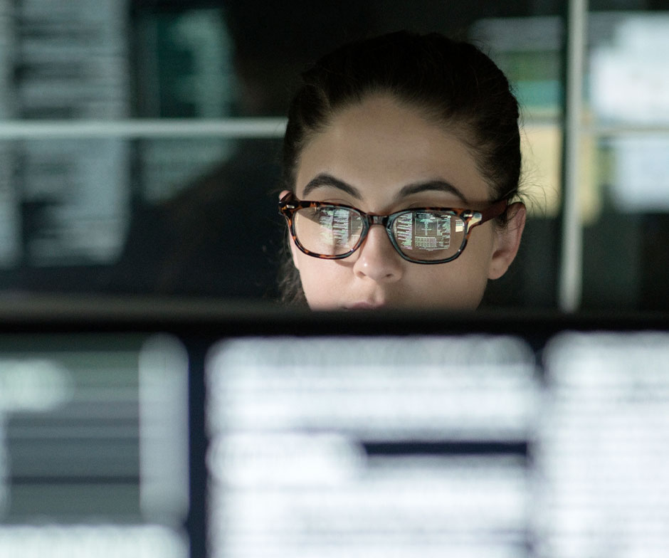 person looking at computer screen