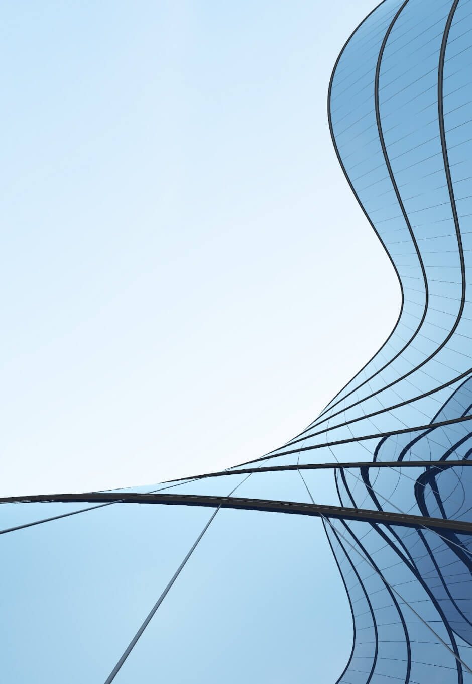 curve image of a building looking at the sky