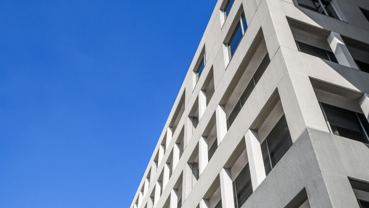 Side view of the building with sky