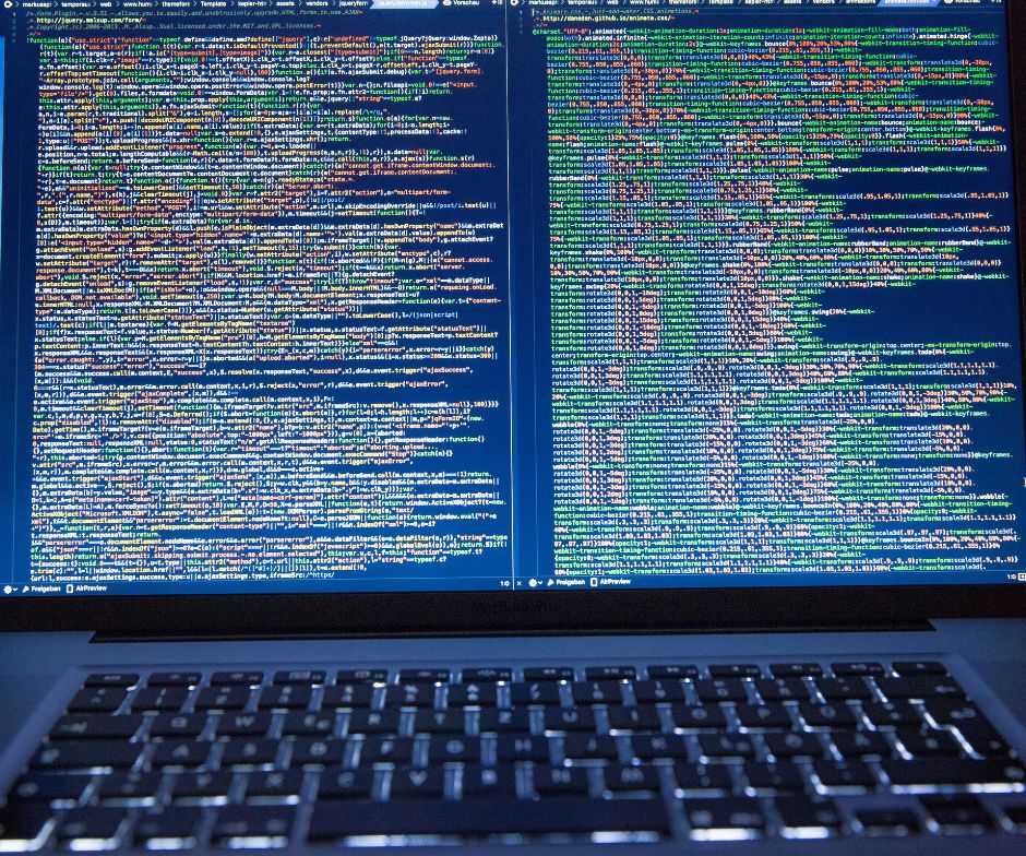 computer screen with lots of code on it