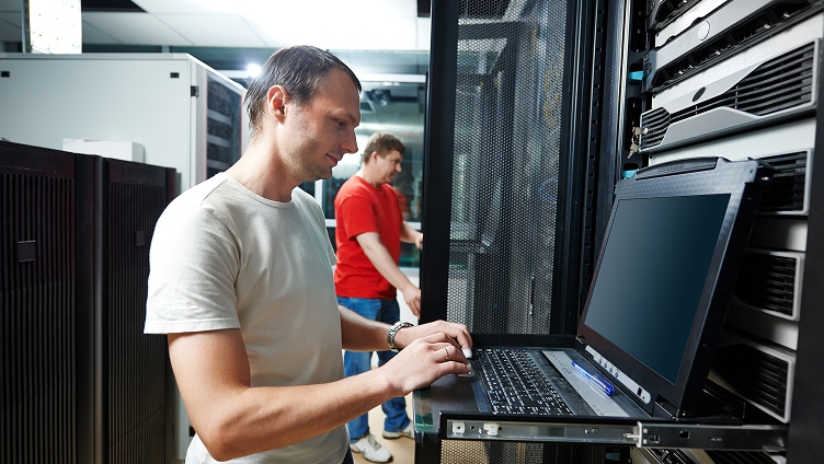 Man working on a laptop