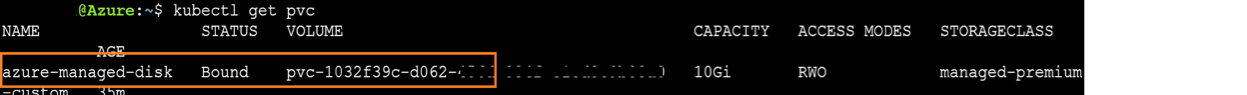 Run the following command to list the pvc status