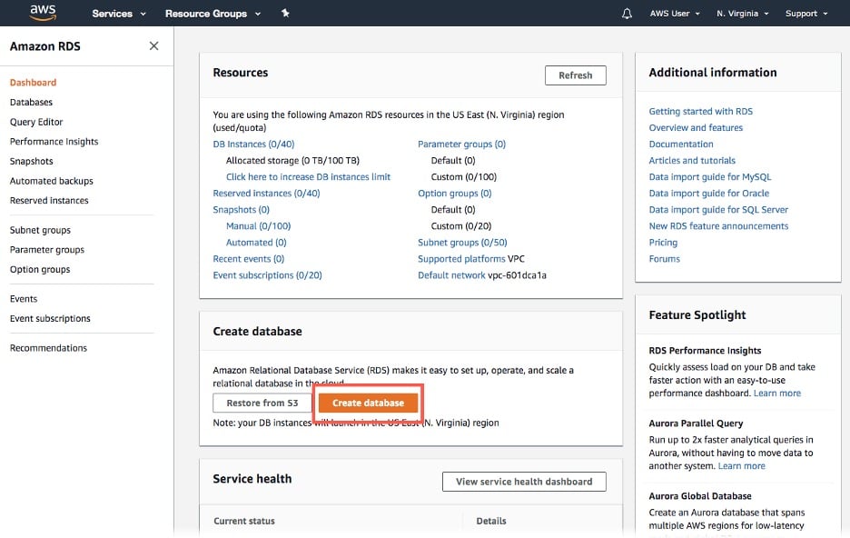 create database
