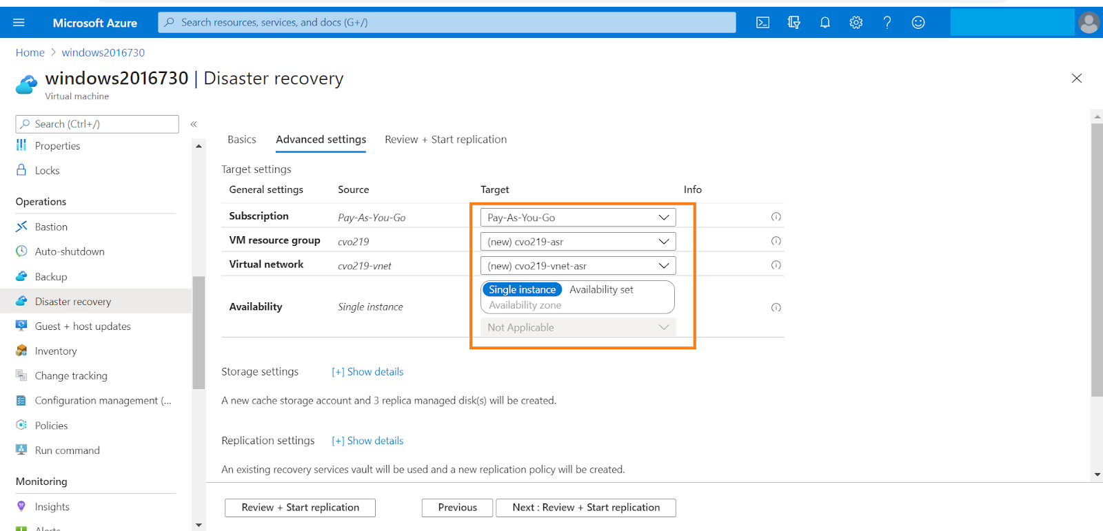 Select the target region from the geographic cluster