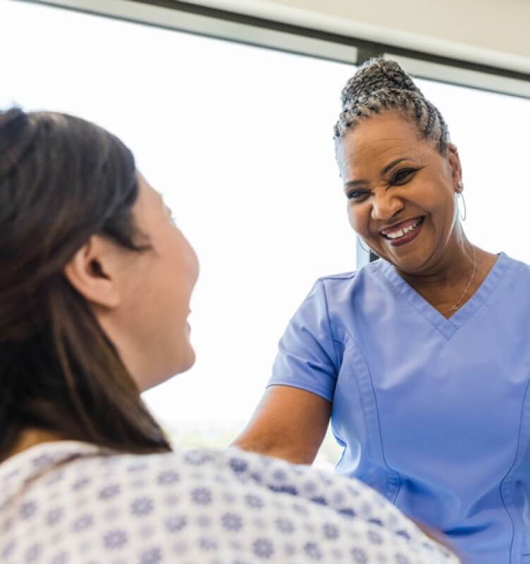 nurse smiling to patient