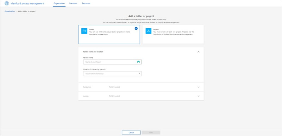 BlueXP identity and access management console
