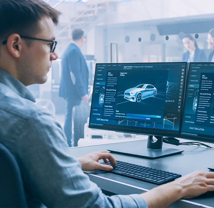 Person looking at computer screen