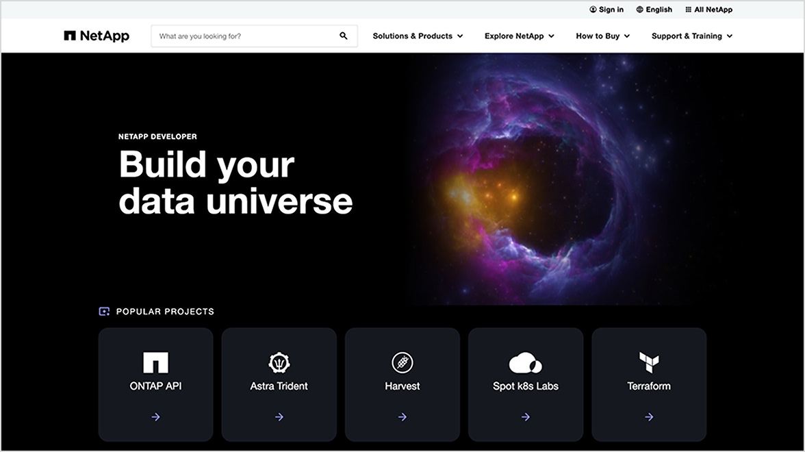 NetApp Developer page