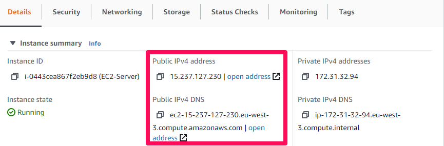 EC2 Instance details