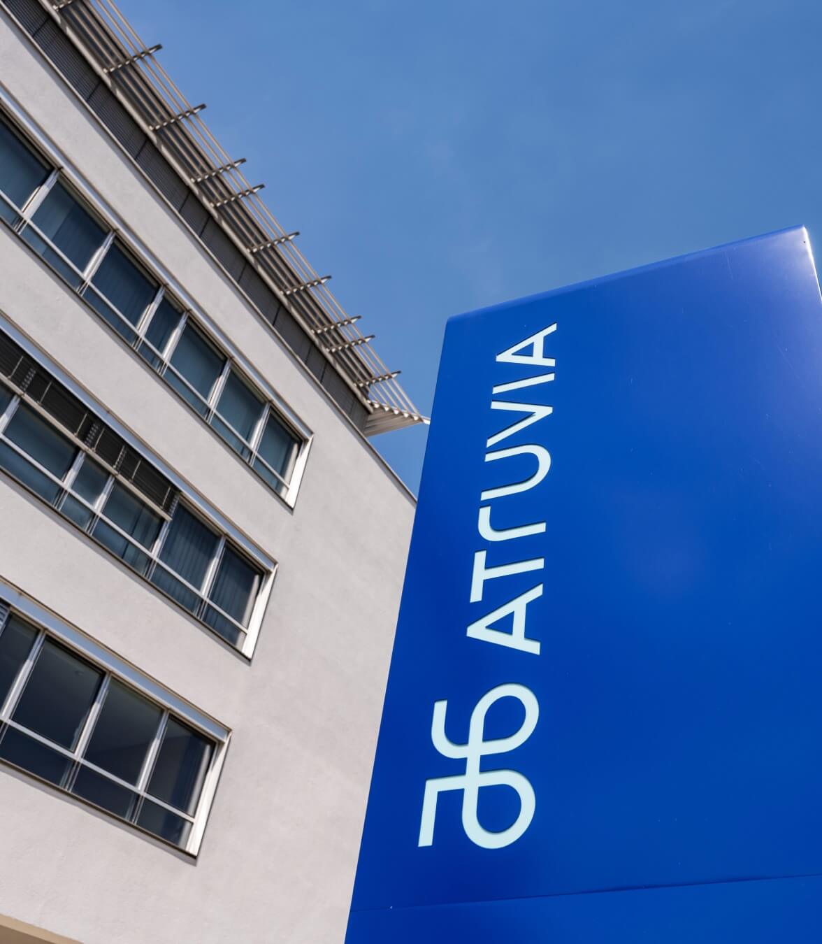 atruvia logo infront of the office building