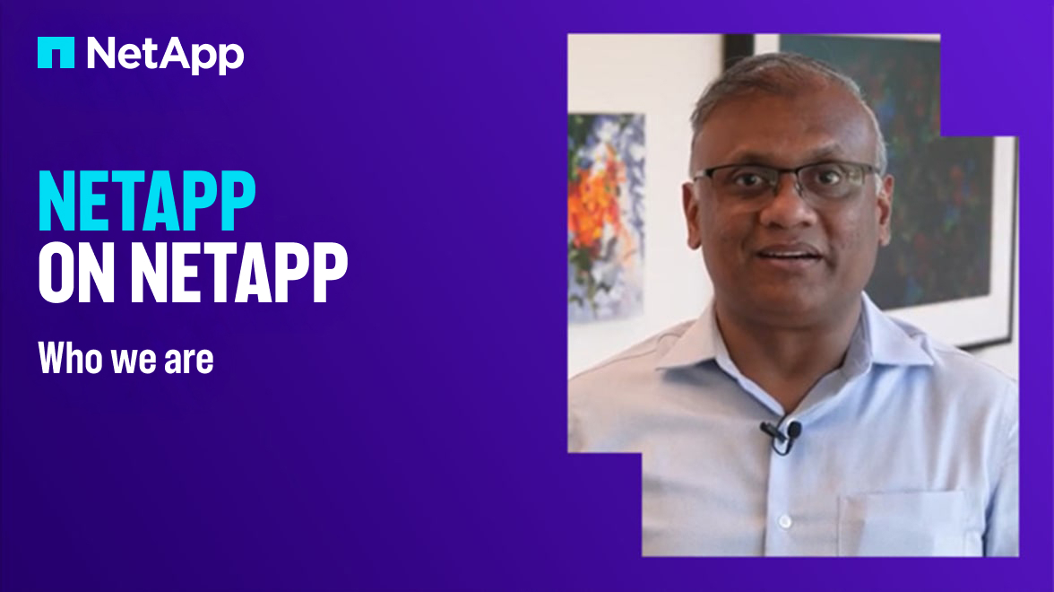 NetApp on NetApp branding with text ‘Who we are’ on a purple background.