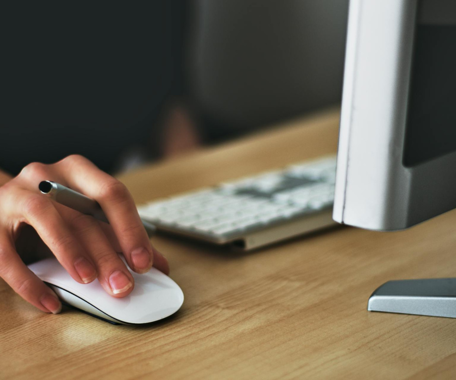 Person working on a compjuter