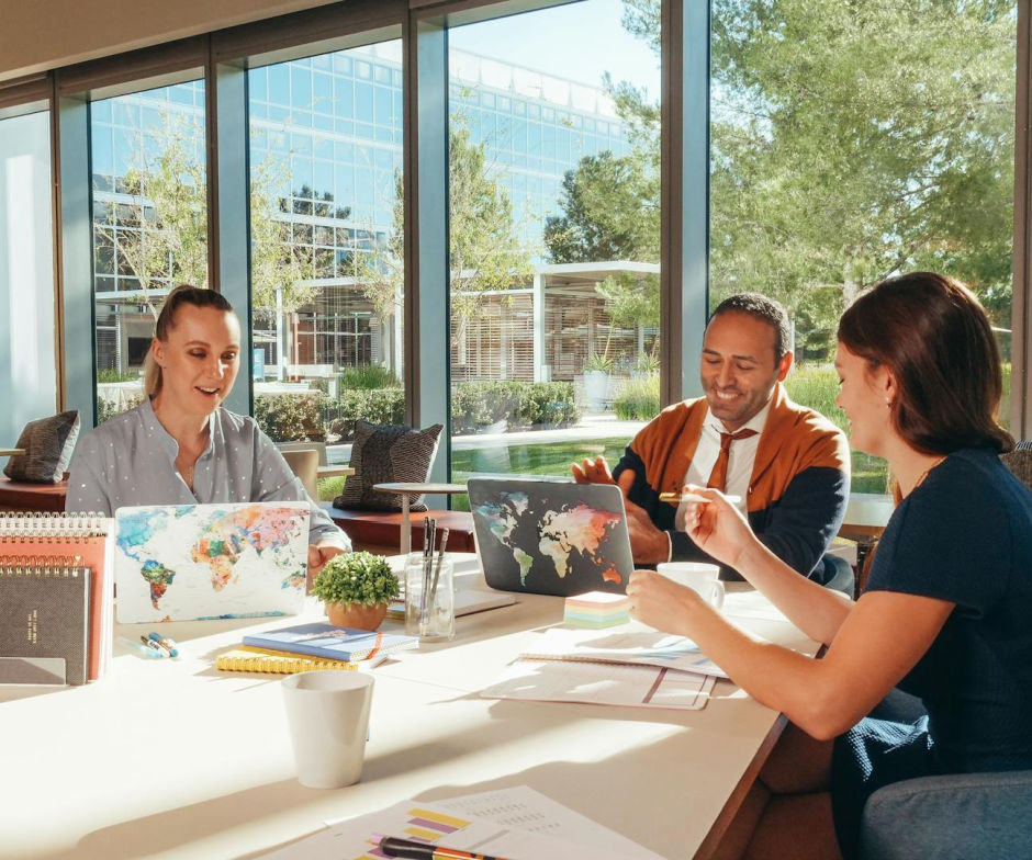 Group of people discussing in meeting room