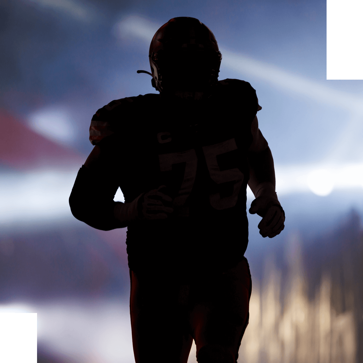 NFL Player running shadow image