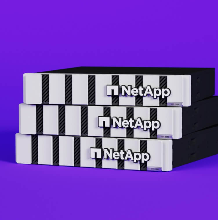 NetApp devices stacked on top of each other