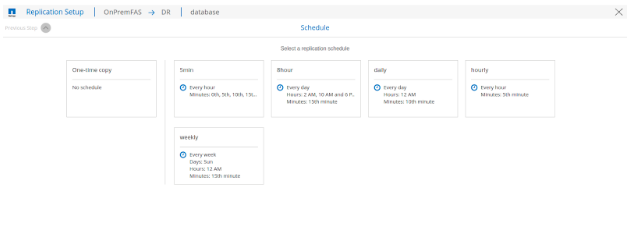 Replication Setup Interface