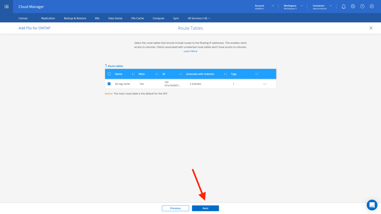 staging.cloudmanager.netapp.com dd-working-environment choose-type (AOC) 9