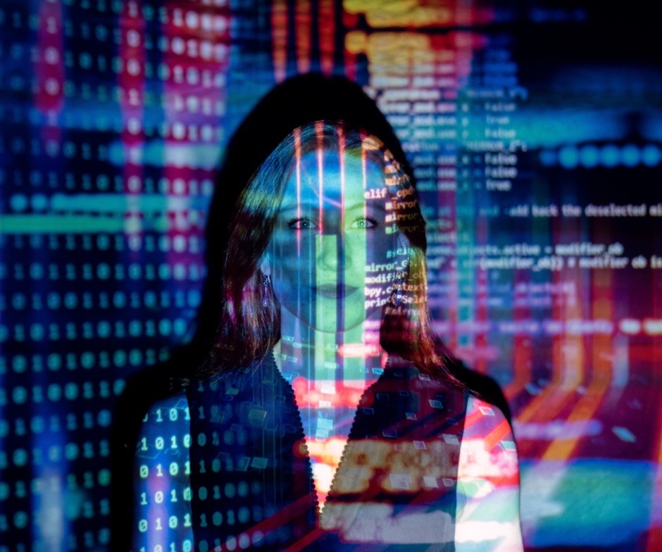 woman looking at screen