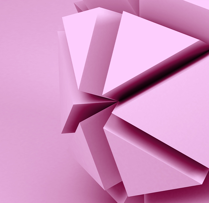 pink 3D triangle shapes on a pink background
