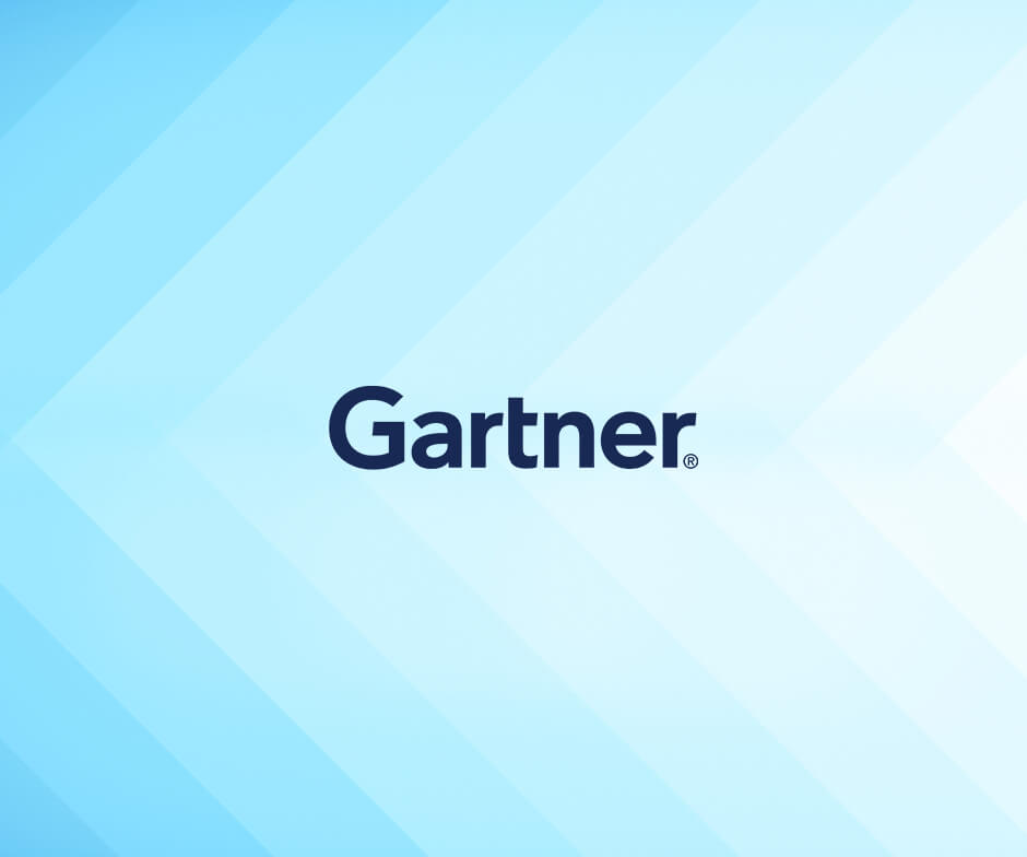 Gartner em fundo azul estampado