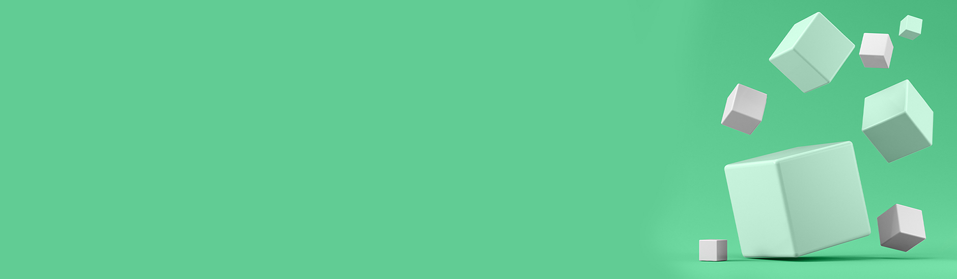 light green cubes and white cubes on green background