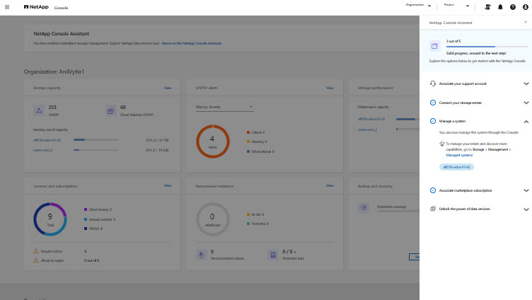 NetApp Console 快照