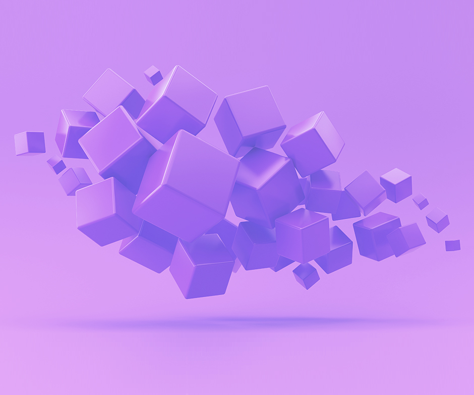 floating purple cubes