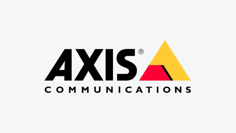 具有三角形和不同顏色的 axis communications 標誌